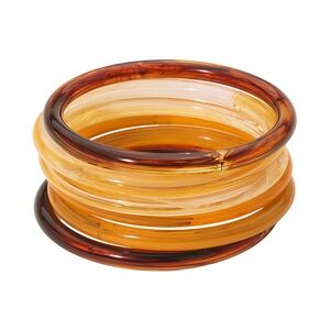 6PCS - Stackable Resin Bangle Multi Layered Bracelets